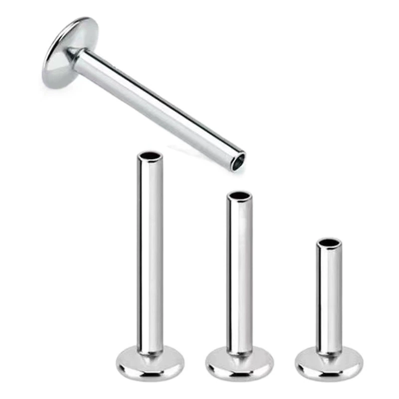 Стержень для пирсинга из титанового сплава F136, для носа, уха, хряща, с резьбой 0.9, плоским основанием, для губ, калибр 16G, аксессуары для пирсинга, трансграничные продажи