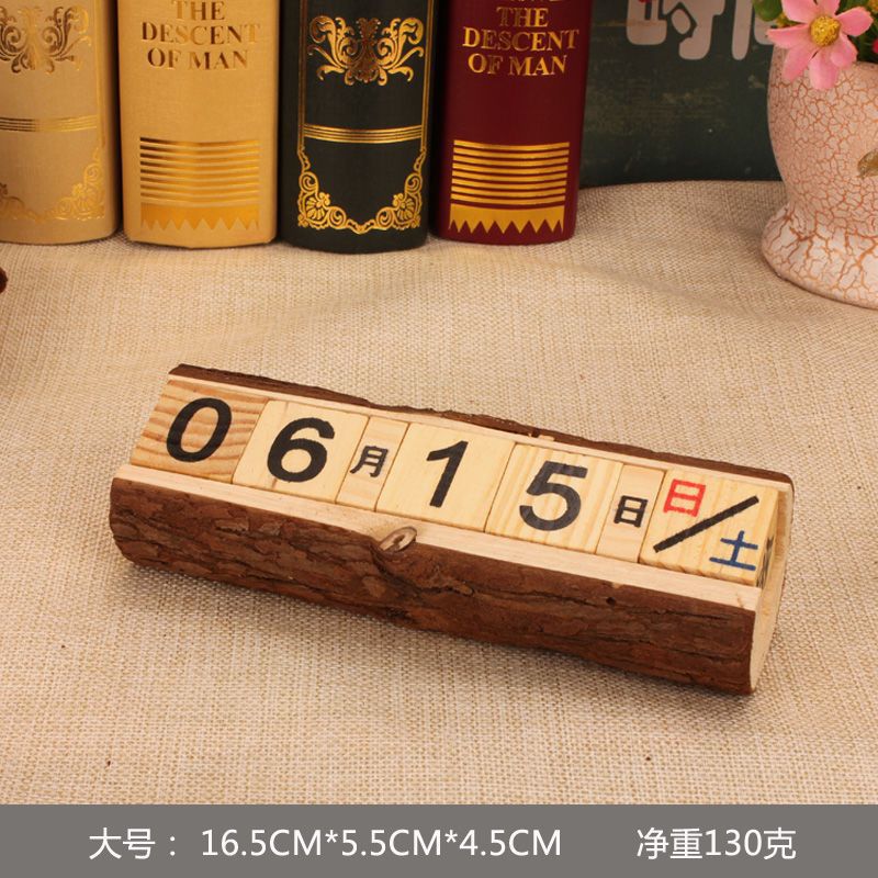 Madera Flip calendario escritorio creativo personalizado escritorio calendario hogar escritorio calendario joyería simple decoración decorativa de la tabla