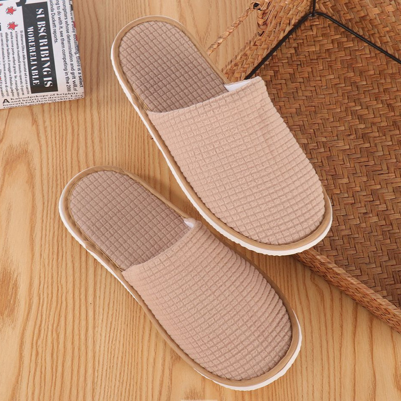 Factory wholesale in stock disposable slippers household hotel non-slip fleece slippers home hospitality slippers