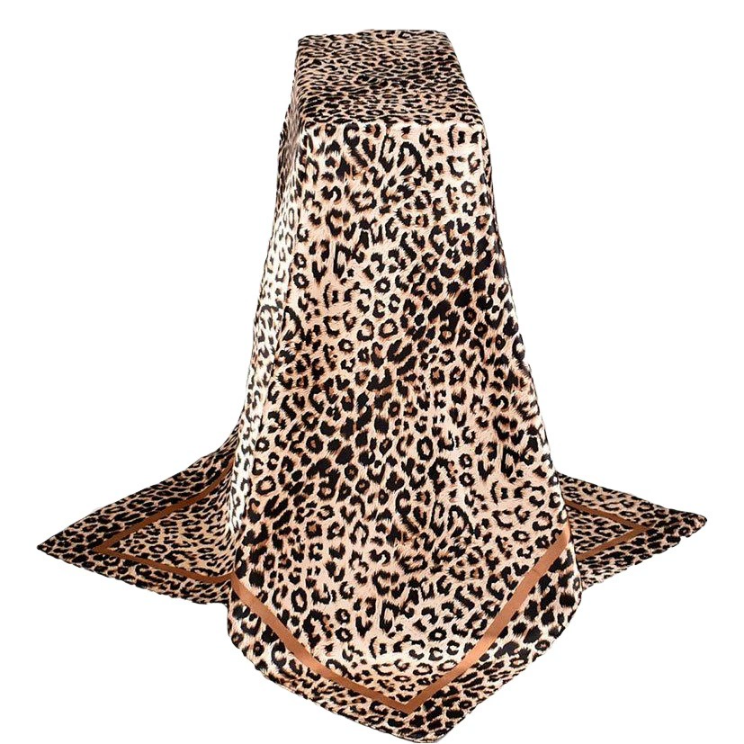 Весна Новый леопардовый принт маленький Леопардовый атласный 90*90 большой квадратный шарф оптовой моды шарф Джокер