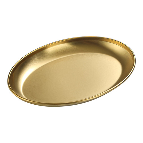 Korean 304 stainless steel dan-shaped plate, fish plate, snack plate, barbecue plate, hot pot dish, French fries plate, barbecue plate