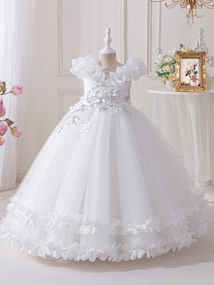 Nuevos vestidos para niños europeos y americanos, vestidos de piano, vestidos de niña de las flores, vestidos de princesa, vestidos de novia hinchados, kids dress