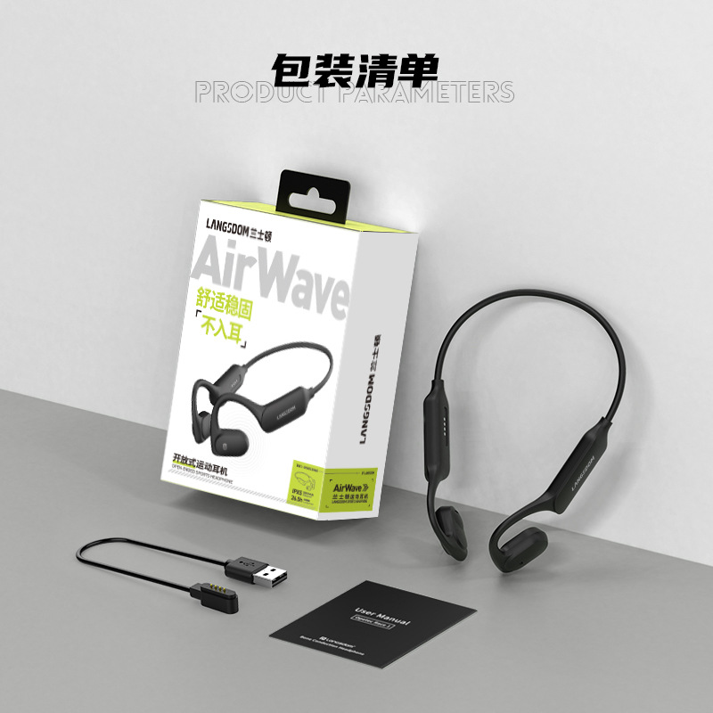 Auriculares Bluetooth Lansdon BE10 de Conducción Aérea, Tipo Abierto, Cómodos, Ligeros, Auriculares Bluetooth Deportivos Impermeables