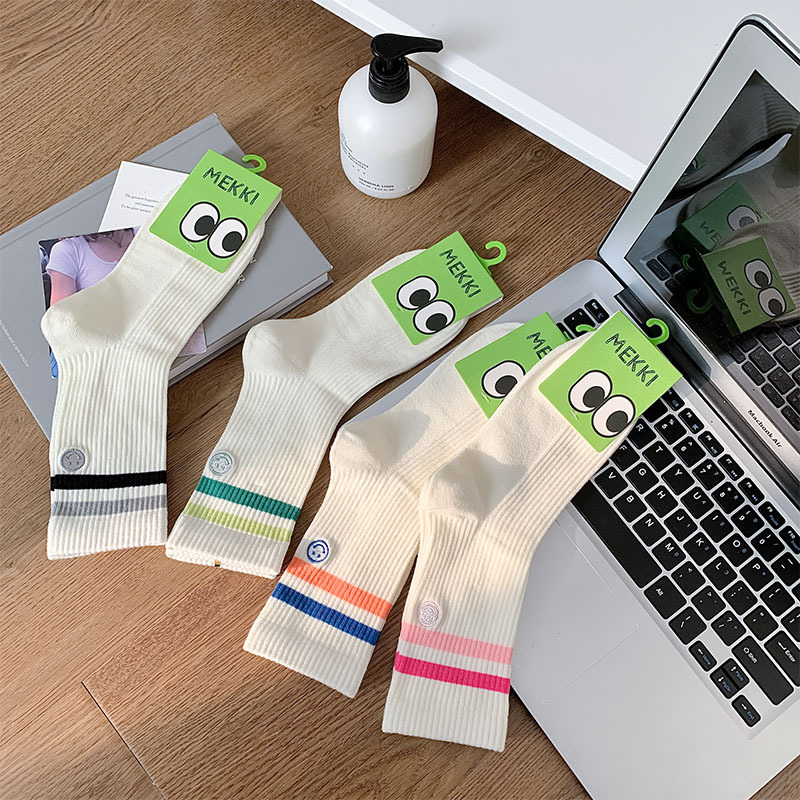 35g Weight Socks Classification Socks Lingerie Type Cotton Fabric Type A Pair Quantity Casual, Outdoor Occasion Contrast Collar Pattern All Seasons Season Women's Gender Sports Style Women's Sports Contrast Collar Cotton Crew Socks A Pair 8