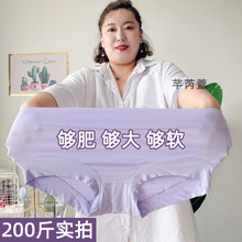 莫代尔高腰妈妈内裤女胖mm200斤大码柔软透气小平角加肥加大包臀