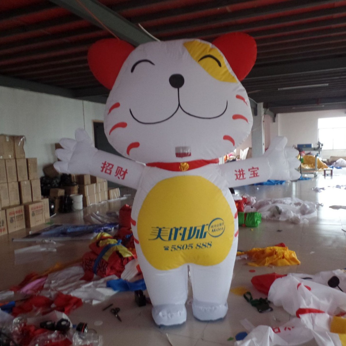 充气招财猫气模 新年布置招财行走卡通猫人偶服装 春节装饰气模