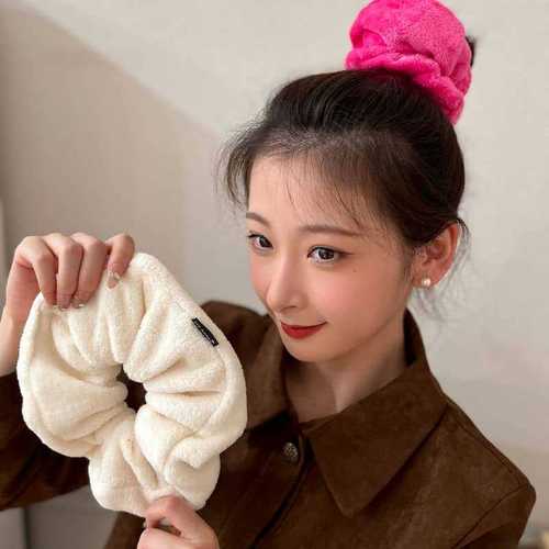 Super Large Home and Outdoor Towel, Hair Ties, Dry Towel, Elegant Simple Style, Autumn and Winter Super Large Plush Large Intestine Hair Ties, Hair Ribbons