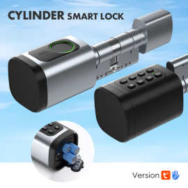 铝合金替换免改孔干电池锁芯锁涂鸦通通密码指纹刷卡智能锁锁心