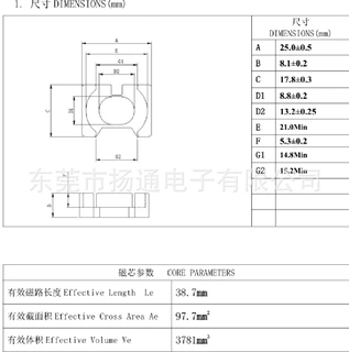 ATQ25高频变压器磁芯ATQ25带缺口磁芯
