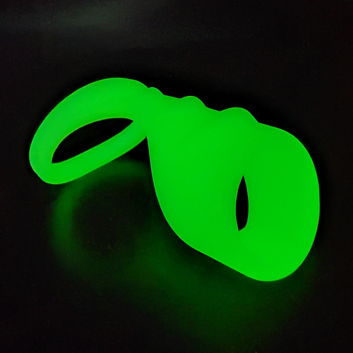 Cross-border luminous sperm locking ring for men, silicone three-ring couple penis exerciser, delay ring, penis night vision ring