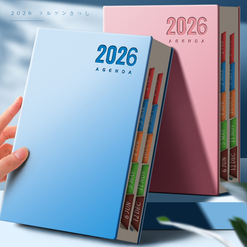 Agenda 2026 Cuaderno de notas Plan diario Cuaderno de notas Calendario Manual de tarjetas perforadas Gestión de eficiencia Autodisciplina