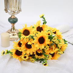 Simulated flowers, thirteen sunflowers, artificial flowers, home decoration bouquet, restaurant hotel scene arrangement, sunflower placement