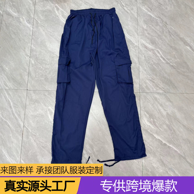 Amazon's best-selling new men's cargo pants, European and American independent station foreign trade drawstring multi-pocket casual trousers