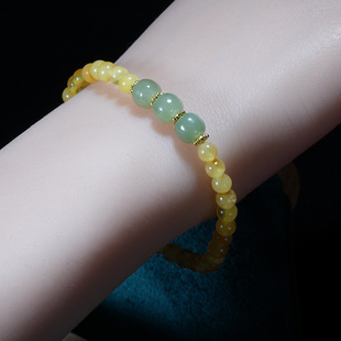 Natural raw ore beeswax Hetian jade beads accessories DIY bracelet transfer jade beads women's bracelet wholesale
