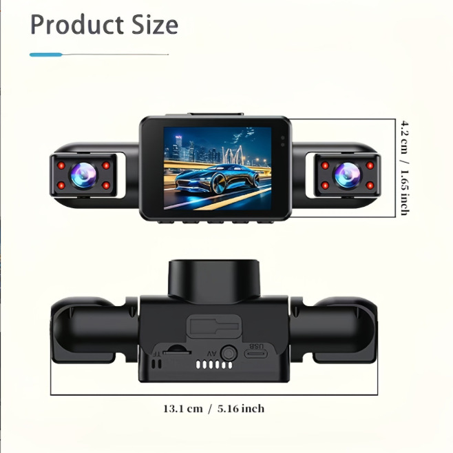 Best-selling front, rear, left, and right 360-degree panoramic dashcam with parking monitoring, anti-scratch protection, and four-camera recording