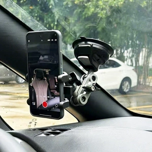 Car-mounted phone holder for in-car shooting, anti-shake suction cup type, for glass use, navigation, selfie, and video recording