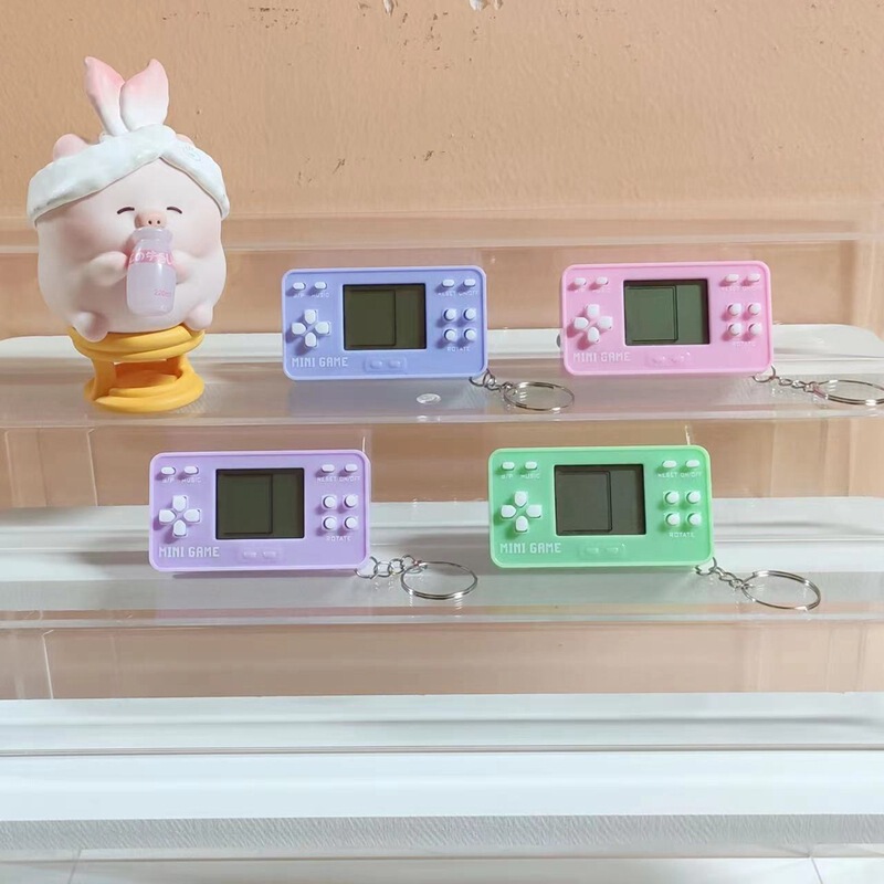 ハンドヘルドミニテトリス電子ゲーム機カピバラノスタルジックなパズルキーホルダー小さなペンダント子供のおもちゃ|undefined
