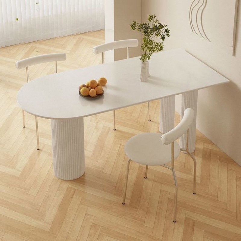 Heyan Nordic Rock Board Dining Table Italian-style High-end Household Dining Table and Chair Combination Modern Light Luxury Restaurant Roman Column Dining Table