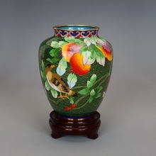 北京景泰蓝花瓶摆件工艺礼品传统铜胎掐丝珐琅磨光5寸石榴瓶