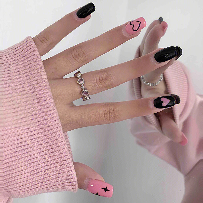 1 Piece Quantity Sweet Heart Shape Copper Inlay Zircon Open Ring