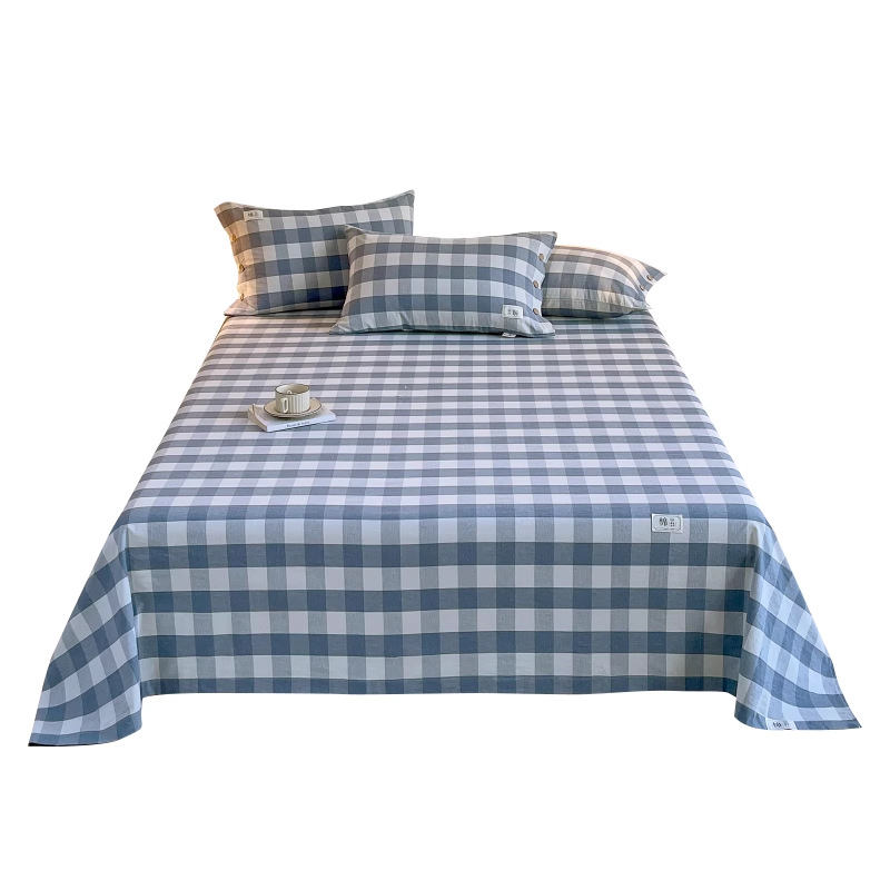 Una sábana de algodón lavado de algodón puro de una sola pieza 100 algodón engrosado Funda de almohada para dormitorio individual Juego de tres piezas 3 Four Seasons Universal