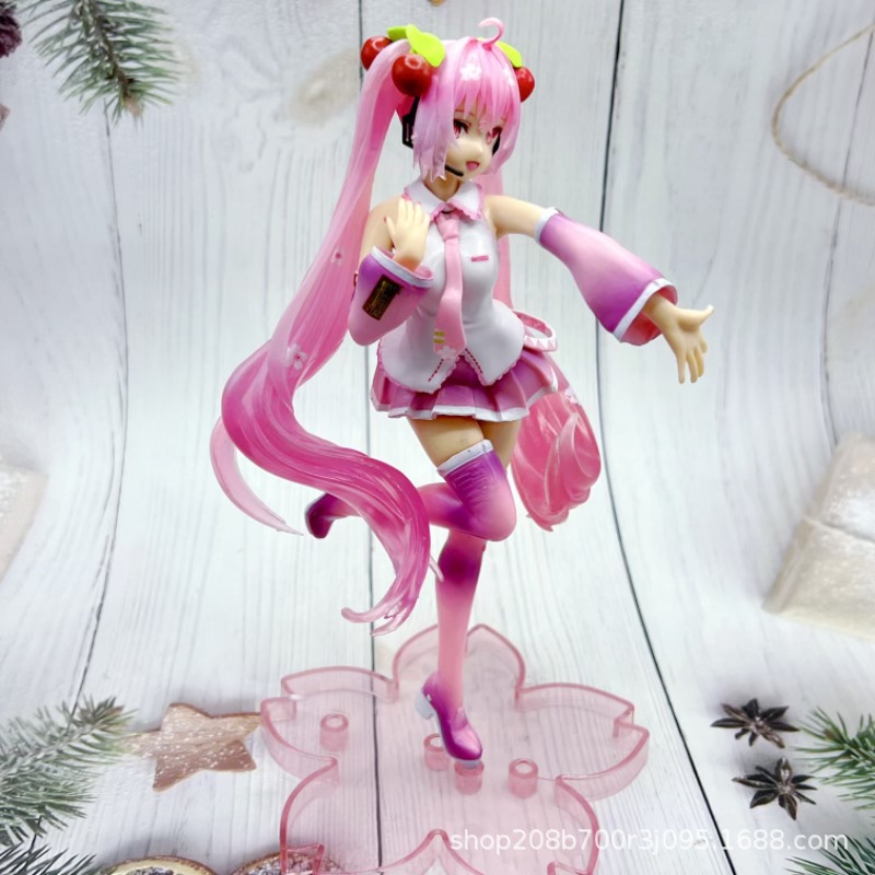 Figura de Hatsune Miku, Conejita de Pelo Largo, Chica Bonita Bidimensional, Decoración de Escritorio, Modelo Mini