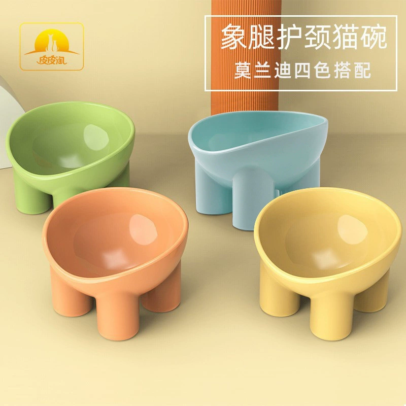 Новая трансграничная миска для кошек в цвете макарон, миска с защитой шеи в форме слоновой ноги, миска для домашних животных, миска для кошек, миска для собак, оптовая продажа мисок для животных с защитой от проливания