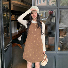 10.27广州十三行25冬复古千金甜美减龄重工亮片背心连衣裙女F6780