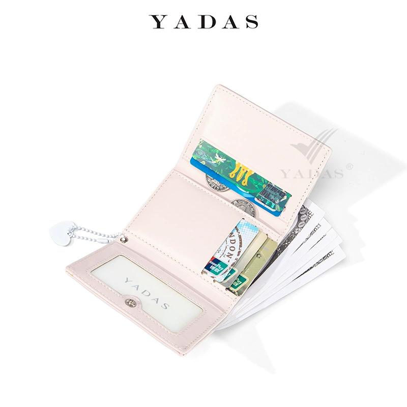 Кошелек для монет (YADAS) с тиснением Love‑Embossed PU Short Wallet, подвеска в форме сердца, компактный 5 цветов