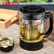 紫丁香防爆耐热耐高温玻璃泡茶壶飘逸杯带防撞底托大号家用可厂家