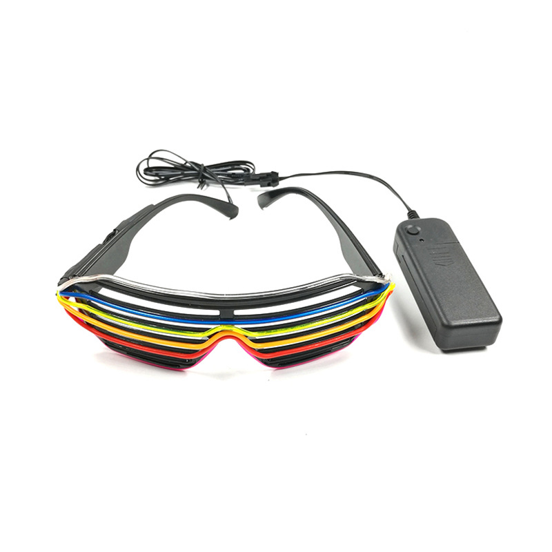 Venta caliente de seis colores persianas de Halloween gafas luminosas EL gafas de luz fría Festival fantasma gafas de flash gafas fluorescentes
