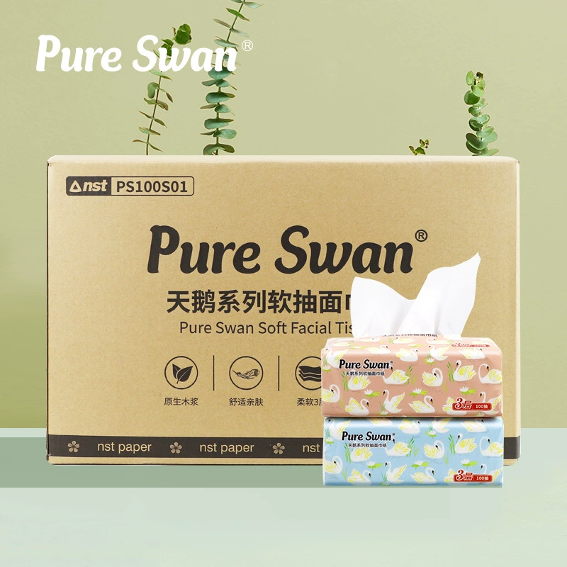 PureSwan 15*19cm 3 слоя 100 древесная масса, тонкая мягкая мягкая перекачка, спот в коробке 36 пачек