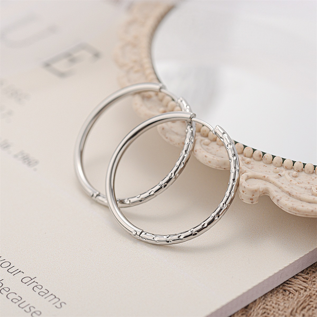 New Fashion Titanium Steel Plain Womenu0027s Hoop Earrings Women