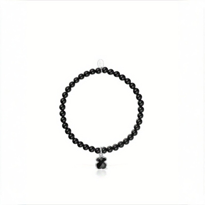 Simple Bear Bracelet, Black Agate/Turquoise/White Imitation Pearl/Pink Crystal Classic Women's Bracelet Simple Bear Bracelet, Black Agate/Turquoise/White Imitation Pearl/Pink Crystal Classic Women's Bracelet