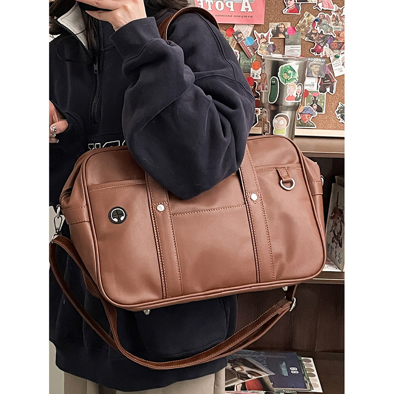 Japanese original JK uniform bag PU crossbody anime two-dimensional girl portable college style commuter basic soft girl bag