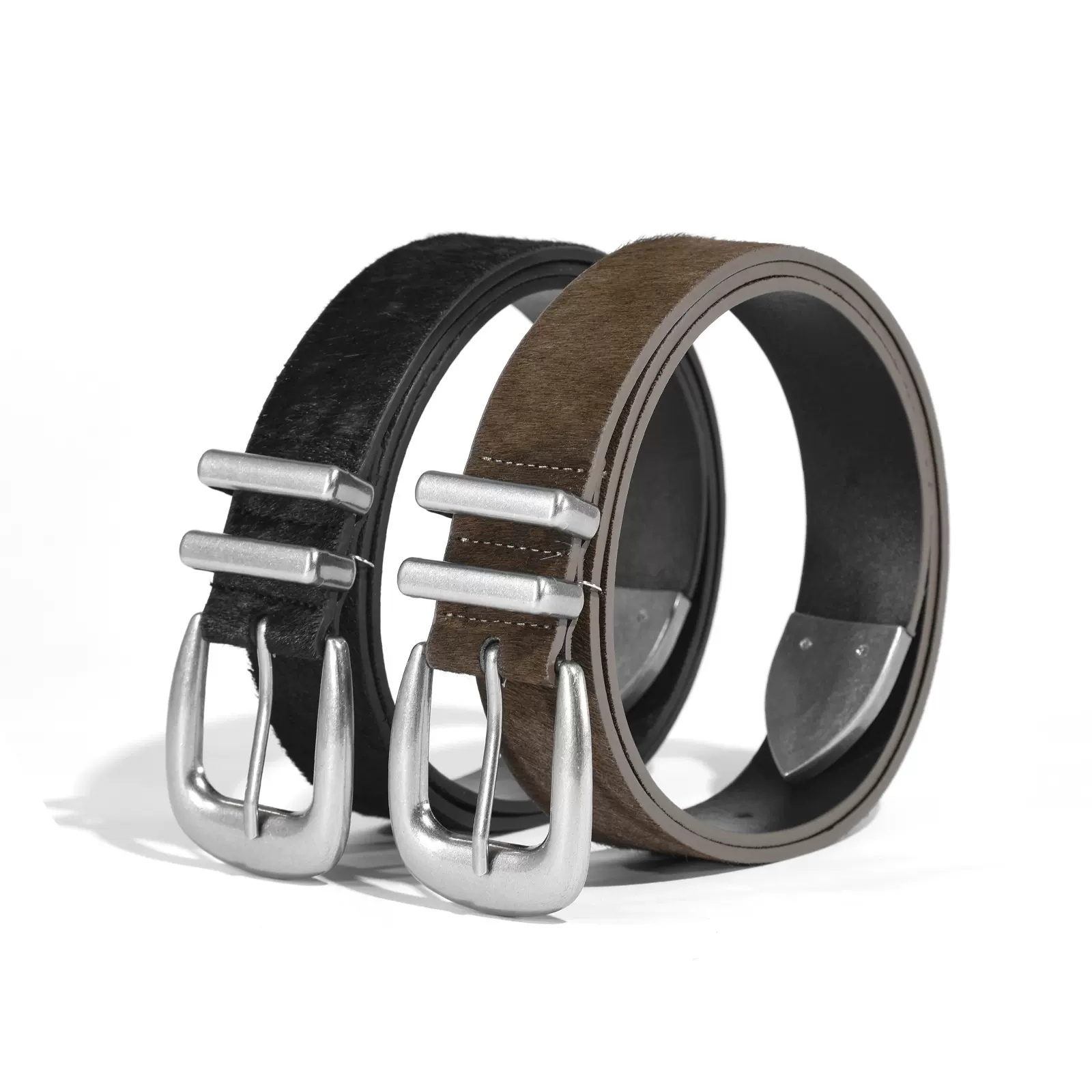 马年新潮马毛牛皮腰带复古野性商务休闲无缝切换真皮腰带潮流高级