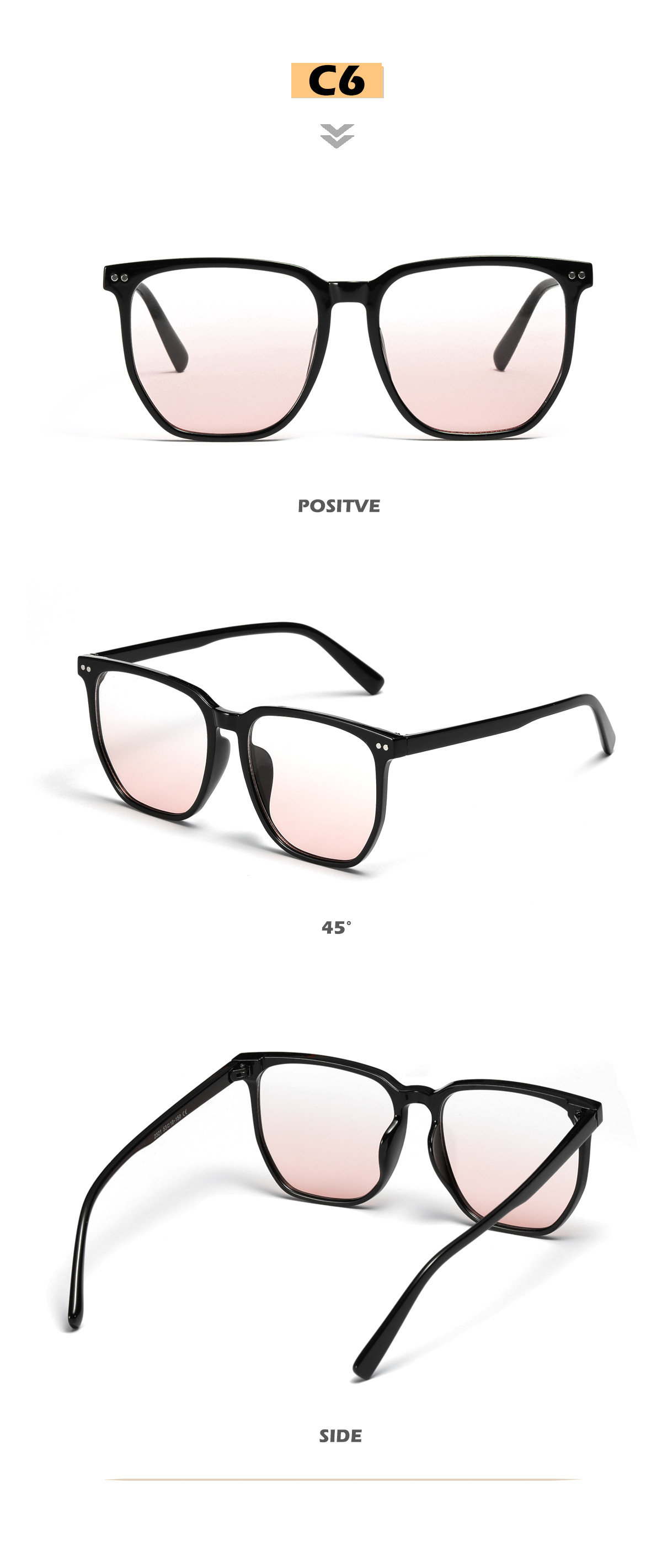 Women's Fashion Gradient Color Pc Square Sunglasses display picture 6