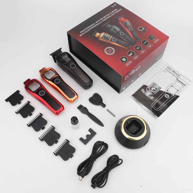 Nuevo cortador de pelo eléctrico de alta velocidad de alta potencia cuchilla de recubrimiento DLC tijeras eléctricas de empuje domésticas para hombres empujan la carcasa intercambiable