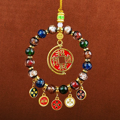 Car hanging God of Wealth Zakilam Xizang Abacus - fragrant-ash-glazed-five-way-god-of-wealth-lucky-globe