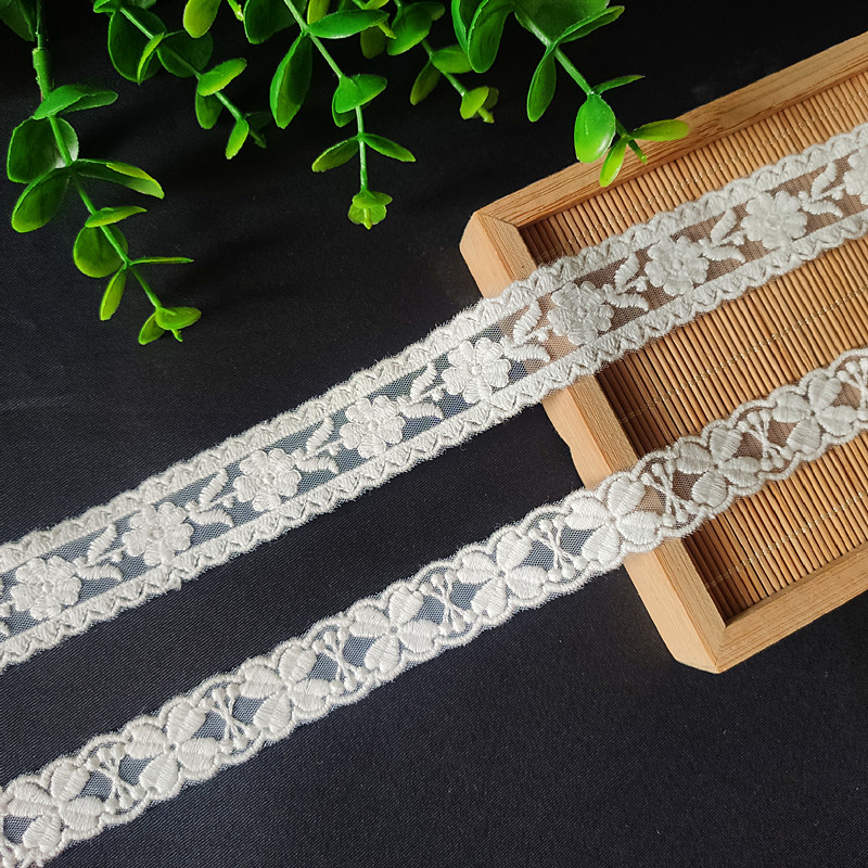 天腾厂家批发棉线网纱刺绣花边女装服装家纺童装裙摆袖口装饰辅料