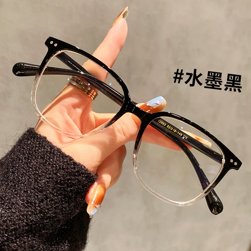 超軽量TR90のおしゃれなネットセレブ風メガネ、男女兼用、近視用度付きレンズ対応、ブルーライトカット、無度レンズ|undefined