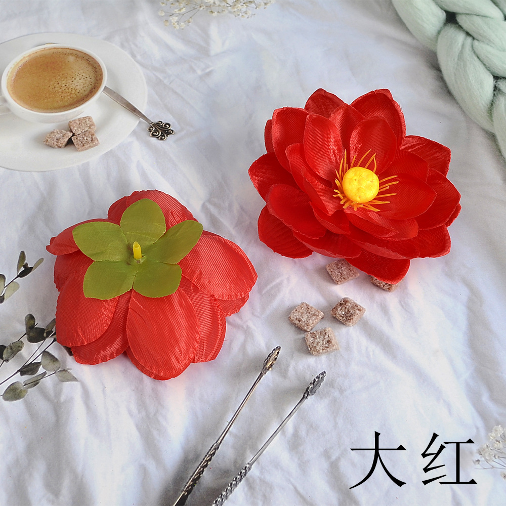 10cm 연꽃 머리 - 밝은 빨간색
