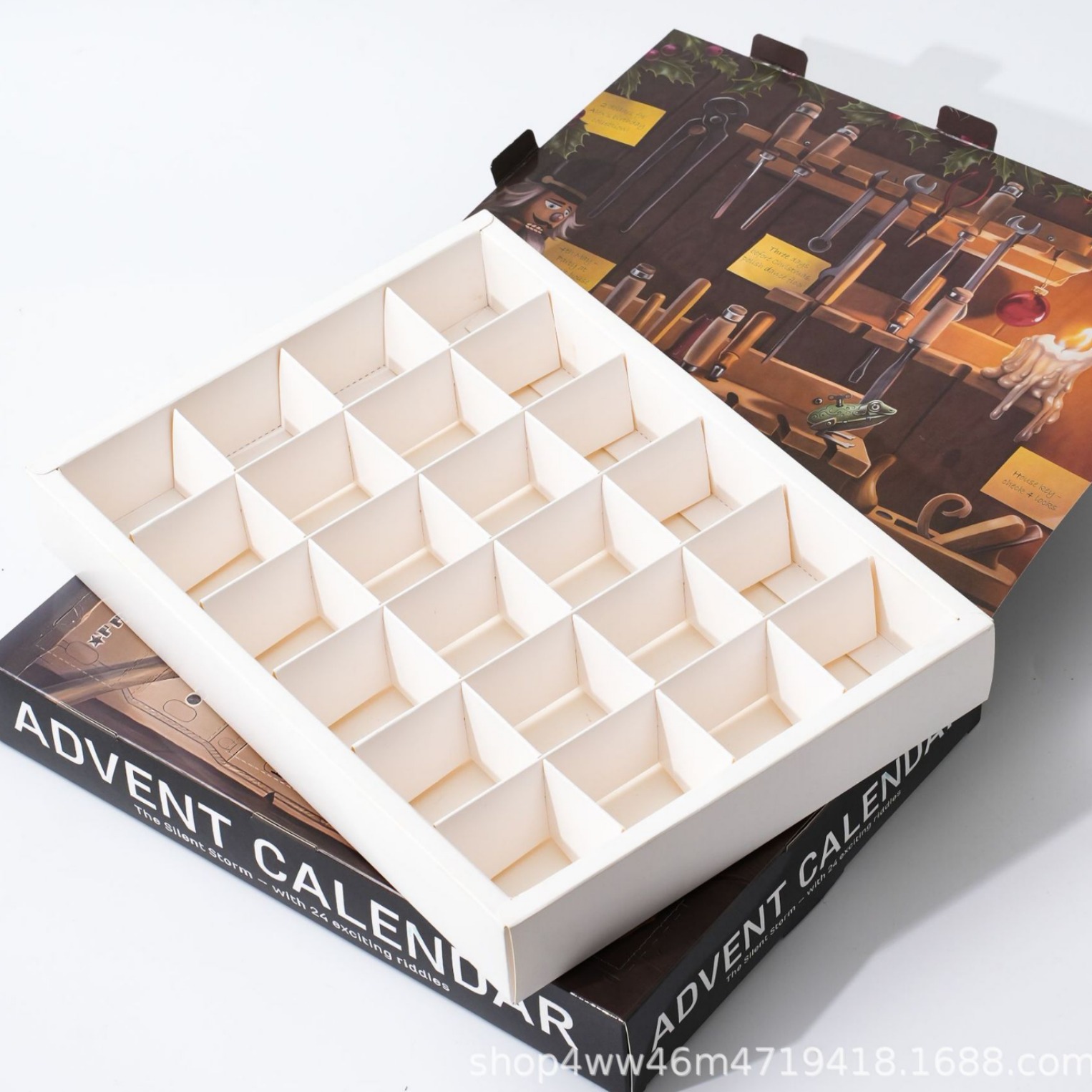 圣诞节日历包装盒定 制降临日书型翻盖倒数24天惊喜纸质内托盲盒