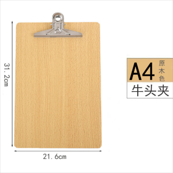 Clip de madera gruesa a4 tablero de carpetas tablero de escritura a5 tablero de contraplaca de papel suministros de oficina colgando carpetas al por mayor