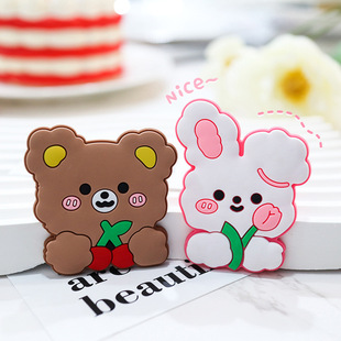 DIY Cute Bear Rabbit Year Zodiac Rabbit pvc Soft Rubber Mobile Phone Case Water Cup Hole Shoes Flower Upper Decoration Accessories