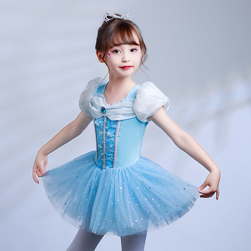 Cartoon Fairy Tale Dance Costume Cinderella Princess Dress Cute Girl One-Piece Ballet Gauze Skirt Kidsren's Stage Performance Costume Cartoon Fairy Tale Dance Costume Cinderella Princess Dress Cute Girl One-Piece Ballet Gauze Skirt Kidsren's Stage Performance Costume