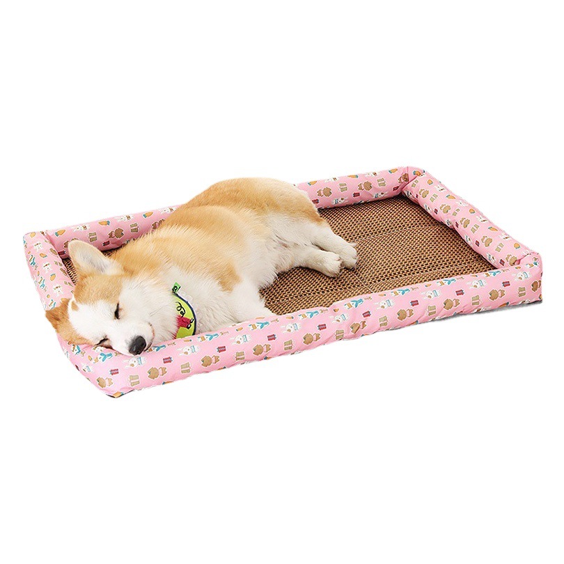Nueva mascota verano fresco nido perrera Cuatro Estaciones estera universal transpirable perro de peluche dormir lavable suministros