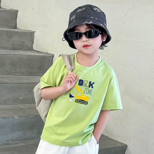 Children's T-shirt Short-sleeved Boys and Girls Half-sleeve Base Shirt Summer Thin Pure Cotton Top New Children's Short-sleeve T-shirt