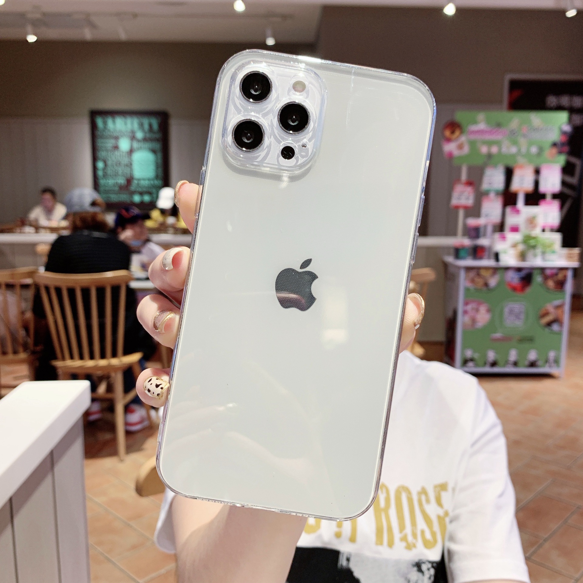 適用IP 12高透1.5mm無合模線透明tpu素材全包直邊精孔12pro手機殼