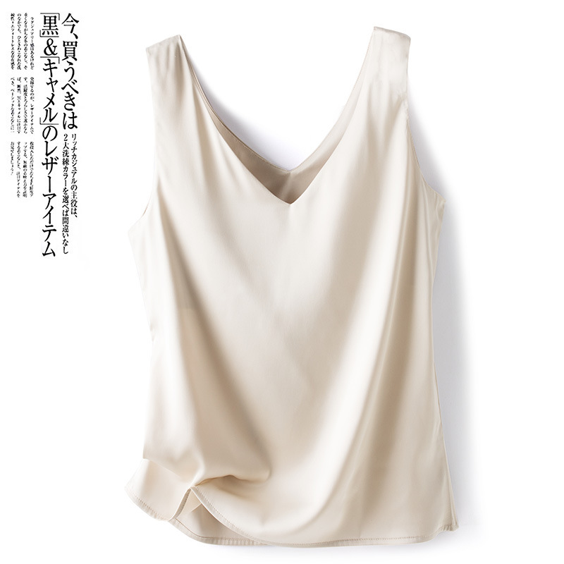 Silk Camisole Women's Inner Small Suit Acetic Acid Large Size Satin Chiffon Summer Outer Wear Mulberry Silk Base Top Silk Camisole Women's Inner Small Suit Acetic Acid Large Size Satin Chiffon Summer Outer Wear Mulberry Silk Base Top
